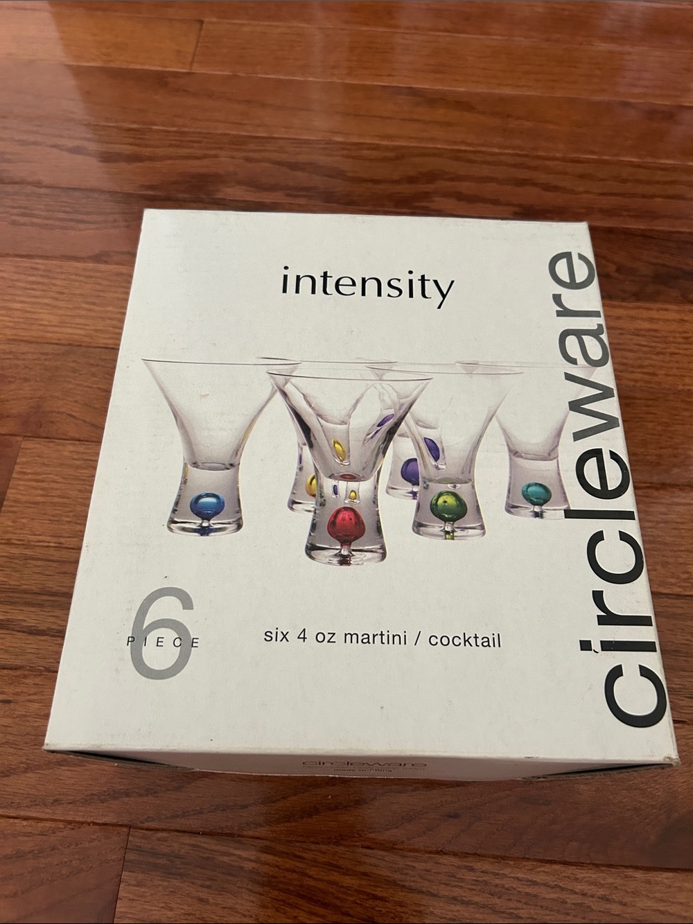 Circleware “Intensity” 6-Piece Martini/Cocktail Glass Set – 4 oz